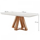 Ver imagem 4 de Mesa de Jantar 6 Lugares Kyra/Arizona com Vidro Cinamomo/Off White/Suede Bege - Cel Móveis