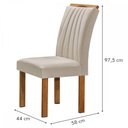 Ver imagem 3 de Mesa de Jantar 6 Lugares Kyra/Arizona com Vidro Cinamomo/Off White/Suede Bege - Cel Móveis