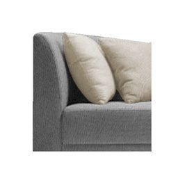 Recamier Heitor 140cm com Almofada Lado Direito Suede Cinza/Bege - 4