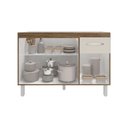 Ver mais imagens de Balcão Armário Gabinete para Pia de Cozinha 118 Cm Aline 3 Portas e 1 Gaveta Off White
