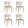 Kit 4 Cadeiras de Jantar Lucy Estrutura Aço Carbono Laminado Natural com Estofado Linho Cru - 1
