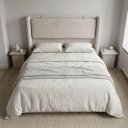 Ver imagem 3 de Cabeceira de Cama Queen Estofada Boucle 188cm Estilo Alto Padrão