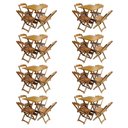 Ver imagem 1 de Kit 8 Jogos De Mesa Com 4 Cadeiras De Madeira Dobravel 70X70 - Mel - Amarelo