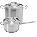Ver imagem 1 de Jogo de Panelas Profissionais 24cm Aço Inox com Tampa Brinox Caldeirão Caçarola Fundo Triplo