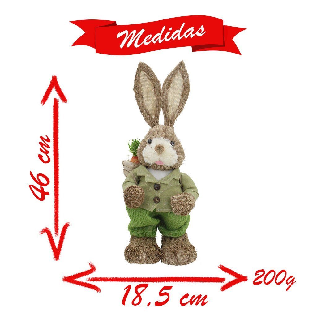 Casal De Coelhos De Páscoa Decoração Enfeite Coelhinhos - 45cm - 2