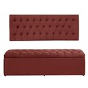 Ver imagem 1 de Kit Painel Cabeceira com Bau Calçadeira Dubai 1,20m para Cama Viúva Solteirão Suede Vermelho -