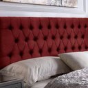 Ver imagem 3 de Kit Painel Cabeceira com Bau Calçadeira Dubai 1,20m para Cama Viúva Solteirão Suede Vermelho -