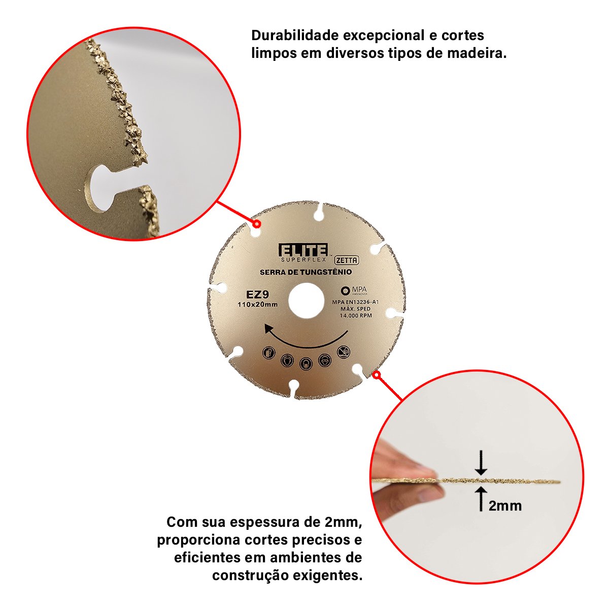 Disco de Corte Tungstênio 110x20mm Madeira Elite - 4