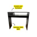 Ver imagem 3 de Mesa Aparador MDF Preto Armário Para Café Estudos Decoração