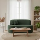 Ver imagem 1 de Sofá Minimalista Orgânico 2 Lugares Sala Bouclé:bouclé Verde Musgo