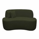 Ver imagem 2 de Sofá Minimalista Orgânico 2 Lugares Sala Bouclé:bouclé Verde Musgo