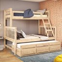 Ver imagem 1 de Treliche com Cama de Casal 3 Gavetas Madeira Maciça Transparente/Marrom