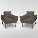 Ver imagem 1 de Kit 02 Poltrona Opala Cadeira para Sala e Quarto Confortável e Reforçada Clínica e Recepção Suede