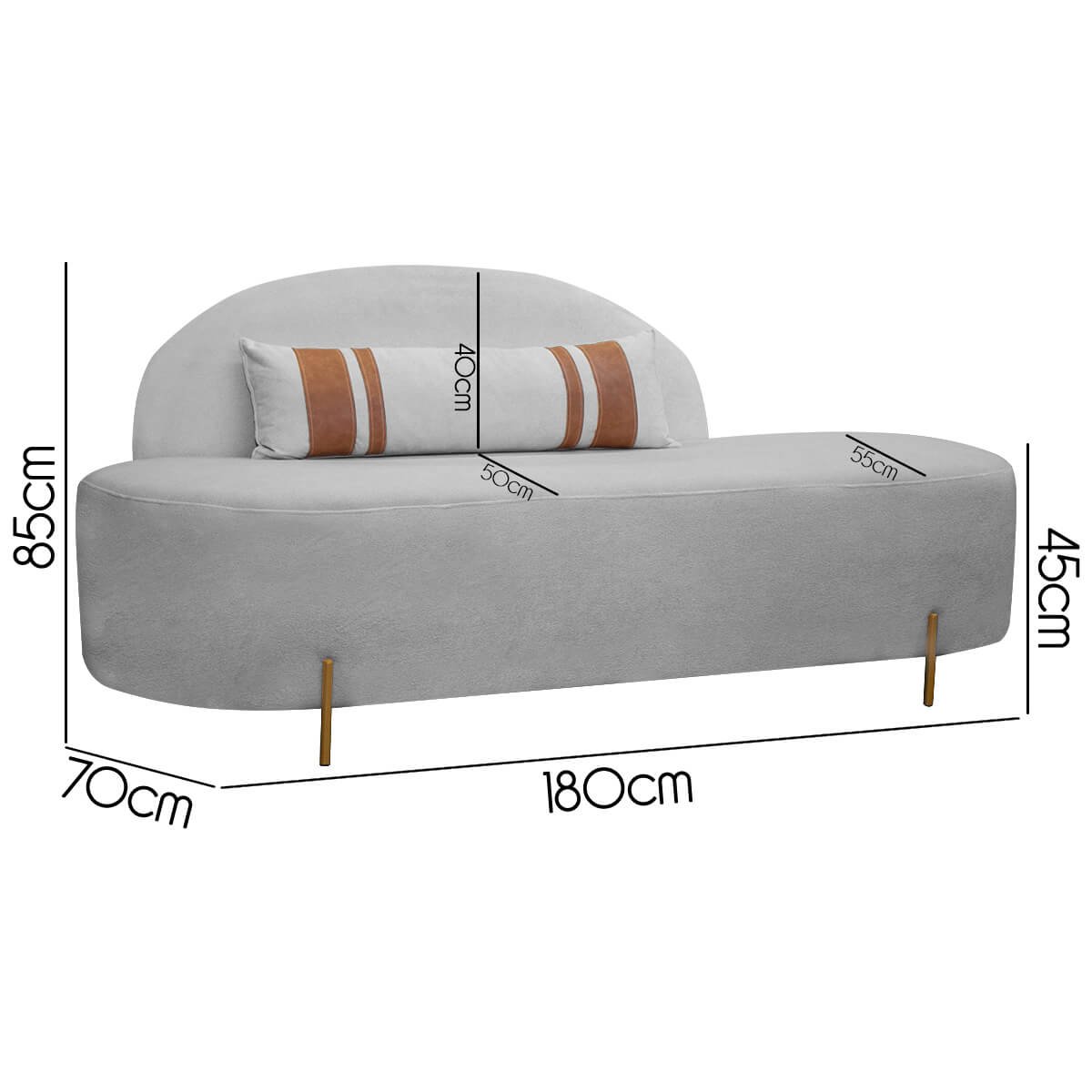 Sofá Orgânico Maitê 2 Lugares 180cm Linho Cinza Sofa Store - 7