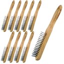 Ver imagem 1 de Escova de Aço Manual 3 Fileira com Cabo de Madeira Kit 10 Peças STARFER