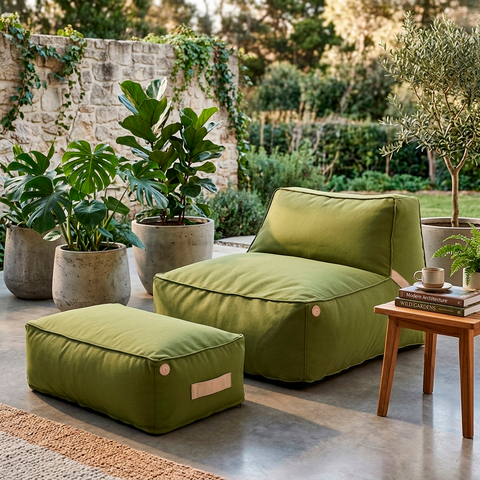 Puff e Apoio Levv Flutuante Outdoor - Conforto Premium Piscina e Jardim - Verde