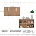 Ver imagem 4 de Aparador Buffet 4 Portas Suspenso Viena Multimóveis V3605 Rustic/Branco