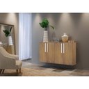 Ver mais imagens de Aparador Buffet 4 Portas Suspenso Viena Multimóveis V3605 Rustic/Branco