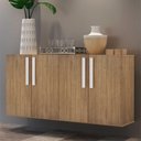 Ver imagem 3 de Aparador Buffet 4 Portas Suspenso Viena Multimóveis V3605 Rustic/Branco