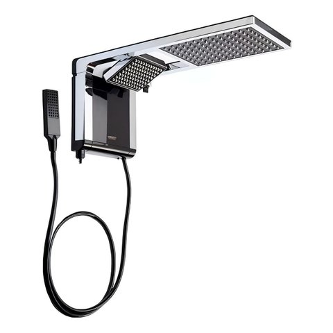 Chuveiro Elétrico de Parede Lorenzetti Acqua Ultra Duo Cor Preto Cromado 5500W