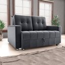 Ver imagem 1 de Sofá Cama Milão 2 Lugares 140cm Cinza Veludo