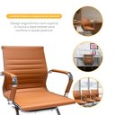 Ver imagem 3 de Cadeira de Escritório Interlocutor Fixa Baixa Stripes Esteirinha Charles Eames Eiffel Caramelo