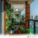 Ver imagem 2 de Pendente Lira Terrario P/ Vaso com Globo Preto/dourado/cobre:preto