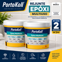 Ver imagem 1 de Kit 2 Rejunte Multiuso Epóxi Porto Koll Branco 1kg