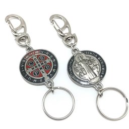 Chaveiro de São Bento Mosquetão Redondo Prateado Fornecedor 1 F1-ct14-154-9 - 1