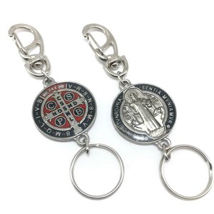 Chaveiro de São Bento Mosquetão Redondo Prateado Fornecedor 1 F1-ct14-154-9