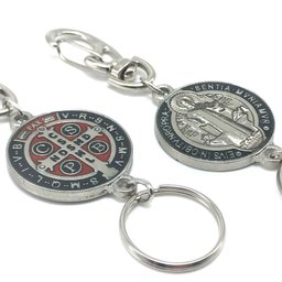 Chaveiro de São Bento Mosquetão Redondo Prateado Fornecedor 1 F1-ct14-154-9 - 3