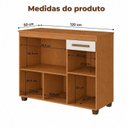 Ver imagem 5 de Balcão para Cooktop 4 Bocas Tampo MDF 2 Portas 1 Gaveta com Nicho Micro-Ondas Cronos Espresso Móveis