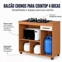 Ver mais imagens de Balcão para Cooktop 4 Bocas Tampo MDF 2 Portas 1 Gaveta com Nicho Micro-Ondas Cronos Espresso Móveis