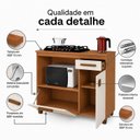 Ver imagem 7 de Balcão para Cooktop 4 Bocas Tampo MDF 2 Portas 1 Gaveta com Nicho Micro-Ondas Cronos Espresso Móveis