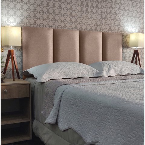 Cabeceira Casal 140 Cama Box V4 Módulos Bege Linho Painel Rbl
