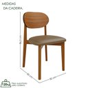 Ver imagem 3 de Kit 2 Cadeiras em Madeira Maciça Encosto Laminado e Assento Estofado Jade Marrom/Cinamomo/Caramelo