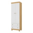 Ver imagem 2 de Guarda-roupa Infantil 62cm 2 Portas e 2 Gavetas Allegra Multimóveis Mp4441 Madeirado/branco