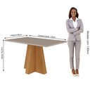 Ver imagem 2 de Mesa de Jantar Patrícia Nature com Vidro Off White 130x80 Fabrispuma