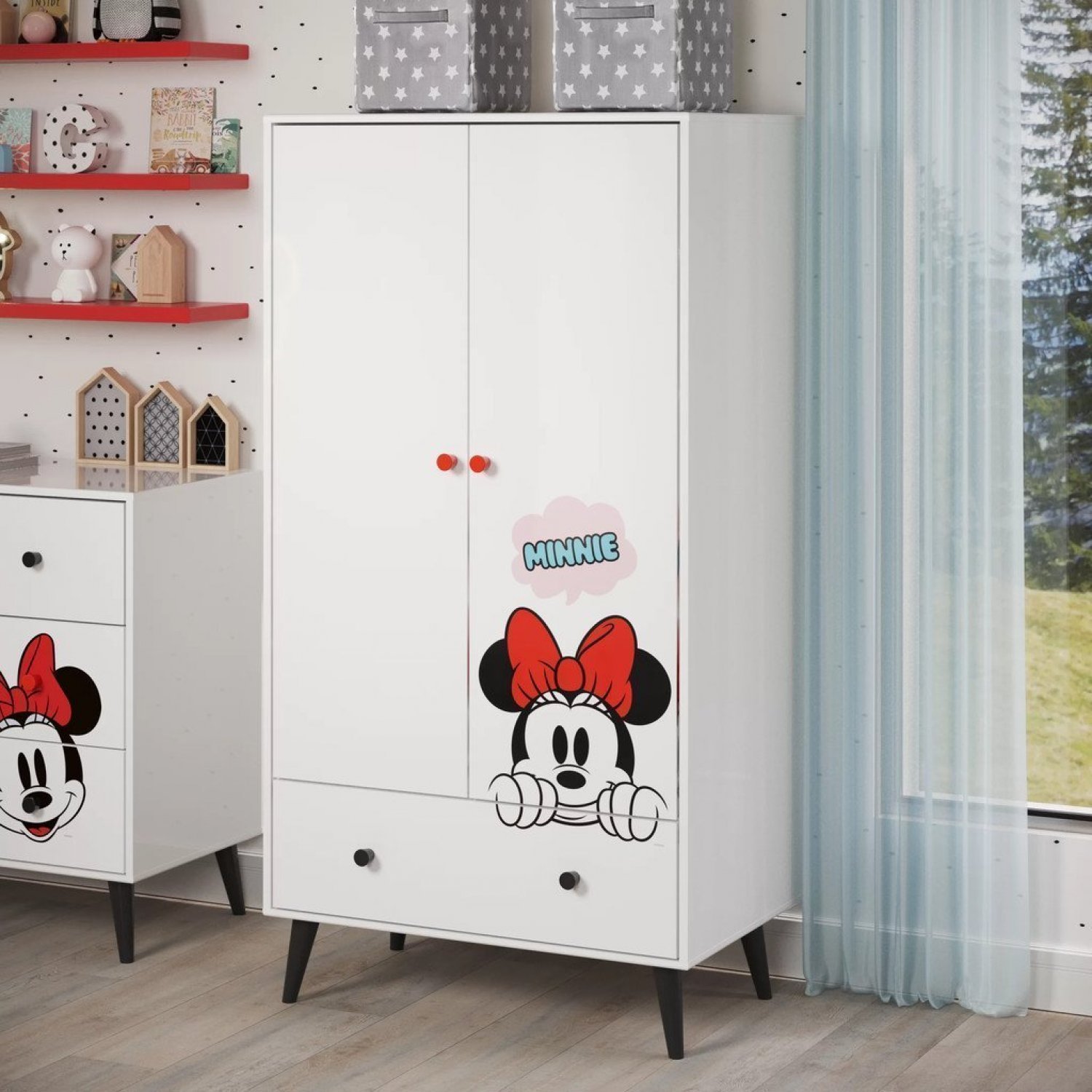 Guarda-Roupa Infantil 2 Portas Minnie Disney Fun Cabecasa Madeiramadeira