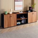 Ver imagem 1 de Armário para Escritório F5 4 Portas MDP 240cm Nogal com Preto F5 Office