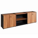 Ver imagem 7 de Armário para Escritório F5 4 Portas MDP 240cm Nogal com Preto F5 Office