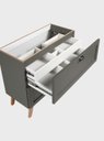 Ver imagem 3 de Gabinete para Banheiro com Tampo e Cuba 80cm Retro MDF Verde Milano - On Móveis
