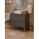 Ver imagem 1 de Gabinete para Banheiro com Tampo e Cuba 80cm Retro MDF Verde Milano - On Móveis