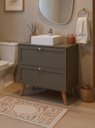 Ver imagem 1 de Gabinete para Banheiro com Tampo e Cuba 80cm Retro MDF Verde Milano - On Móveis