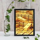 Ver imagem 2 de Quadro Arquétipo Da Prosperidade Barras De Ouro 24x18cm - com vidro:Madeira preta