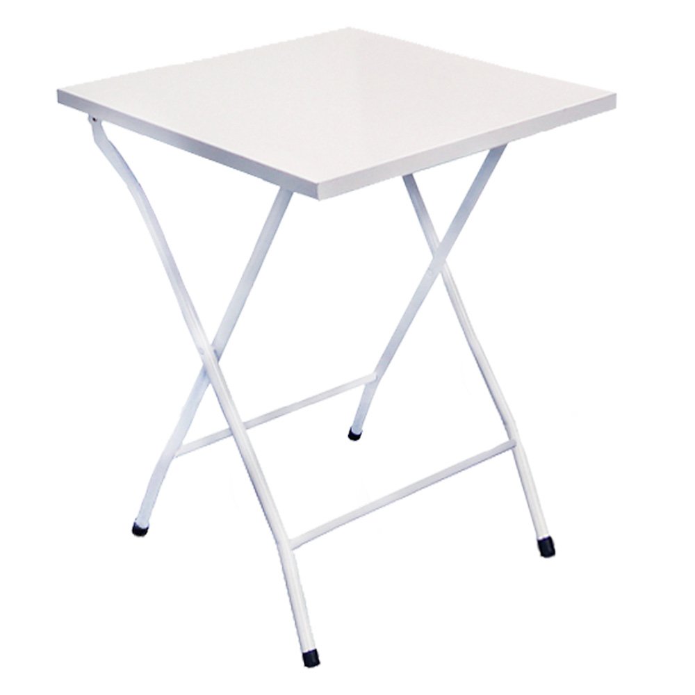 Conjunto de Mesa de Ferro Dobrável com 4 Cadeiras para Bar - Branco - 3