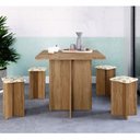 Ver imagem 1 de Conjunto Mesa 4 Banquetas Verona Bona Marrom/Madeirado/Bege