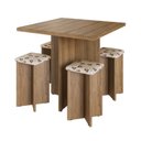 Ver imagem 2 de Conjunto Mesa 4 Banquetas Verona Bona Marrom/Madeirado/Bege