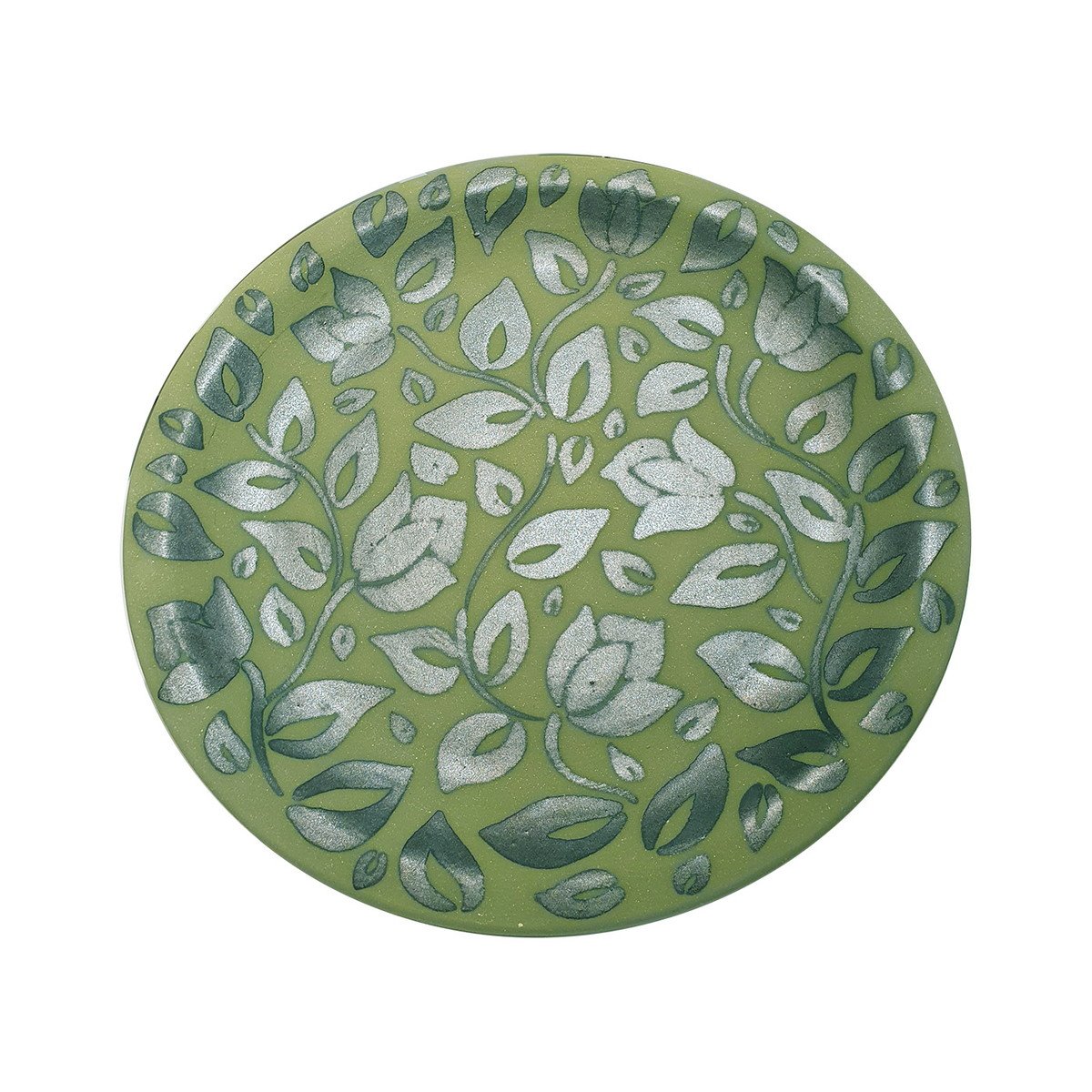 Prato De Cerâmica verde e cromo