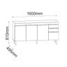 Kit Cozinha Armário e Balcão S/ Tampo 160cm Branco - Belliv Decor - 4